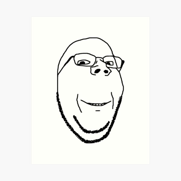Vista previa del artículo con la obra «Sonriendo Saludable Wojak Soyjak», diseñado y vendido por FallOakland.