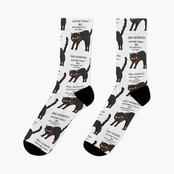 Item preview, Funny Sarcastic Cat Have I Scratched Anyone Today? Black Cat designed and sold by Buzzbazaar.
