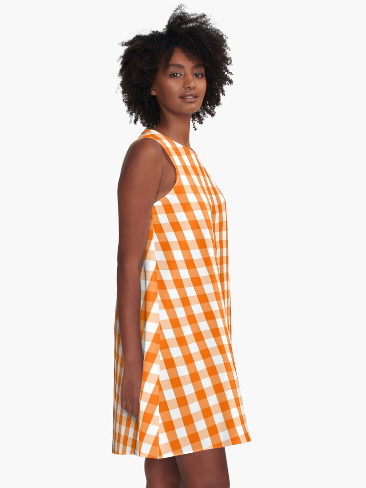 orange check dress