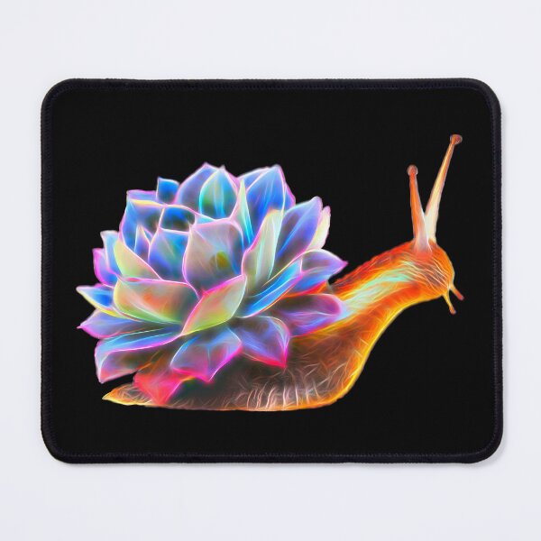 Item preview, Colorful Iridescent Glowing Spectrum Succulent Cactus Snail Art designed and sold by Cawaiico.