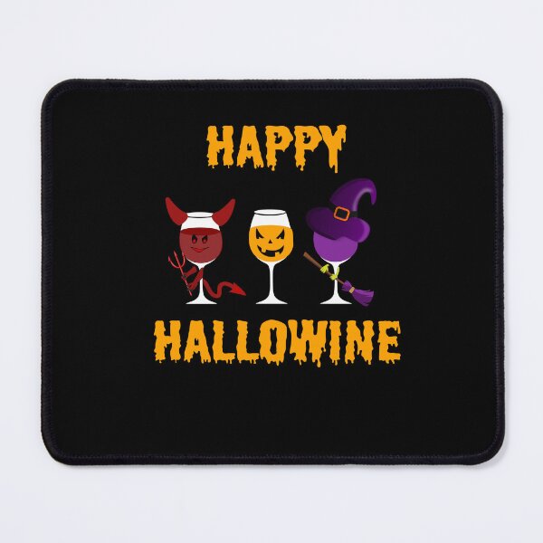 Item preview, Happy Hallowine Halloween Hallo Wine Devil Pumpkin Witch designed and sold by theshirtinator.