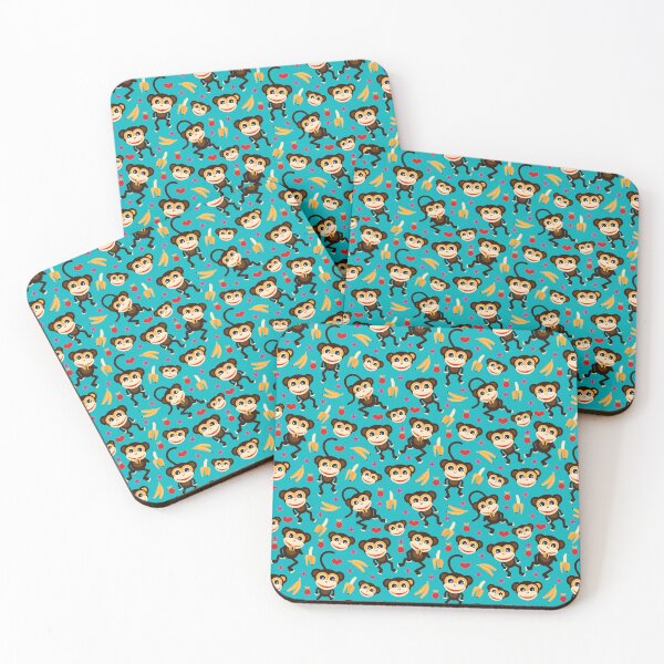 Item preview, Monkeys Go Bananas - Teal designed and sold by Rainbows Galore.