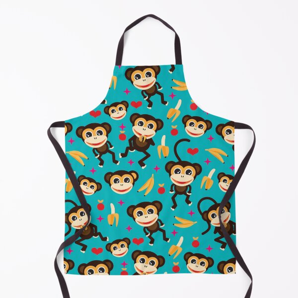 Item preview, Monkeys Go Bananas - Teal designed and sold by Rainbows Galore.