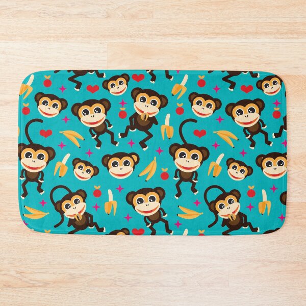 Item preview, Monkeys Go Bananas - Teal designed and sold by Rainbows Galore.