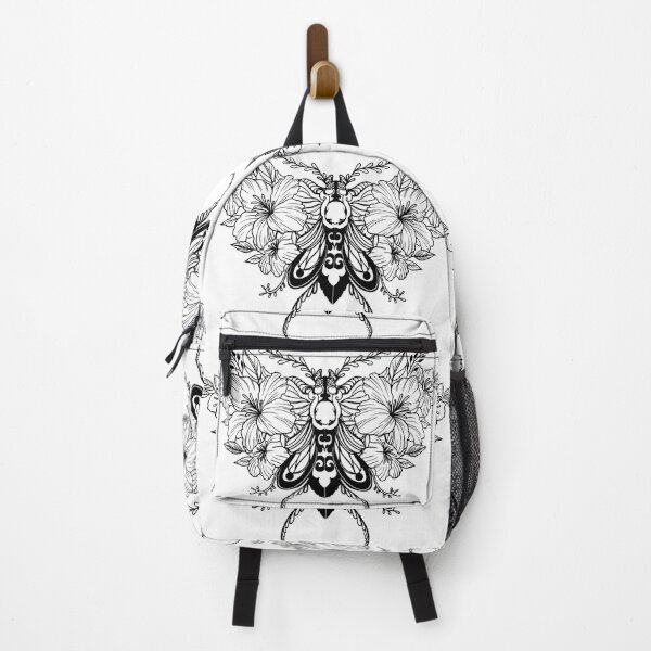 Item preview, Black and White Moth with Flower Wing designed and sold by NarwhalShop.