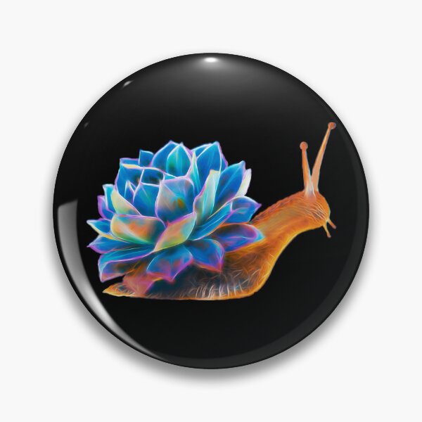 Item preview, Colorful Iridescent Glowing Blue Succulent Cactus Snail Art designed and sold by Cawaiico.