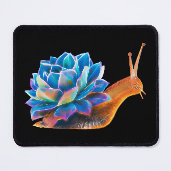 Item preview, Colorful Iridescent Glowing Blue Succulent Cactus Snail Art designed and sold by Cawaiico.