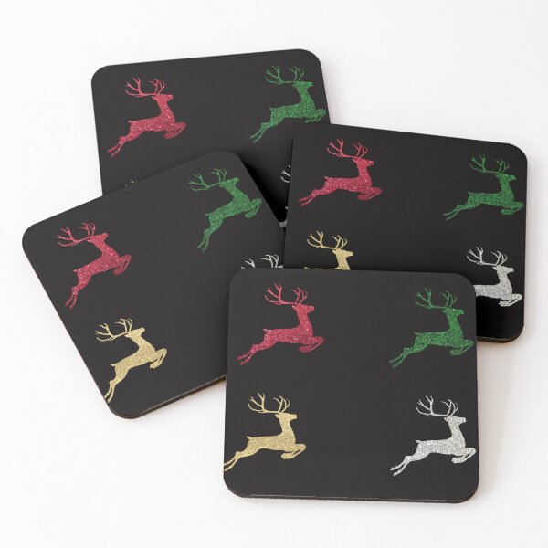 Item preview, Red Green Gold Silver Faux Glitter Christmas Reindeer Pack designed and sold by Felicity-K.