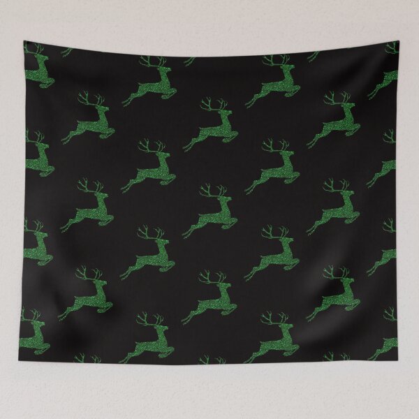 Item preview, Dark Green Faux Glitter Reindeer designed and sold by Felicity-K.