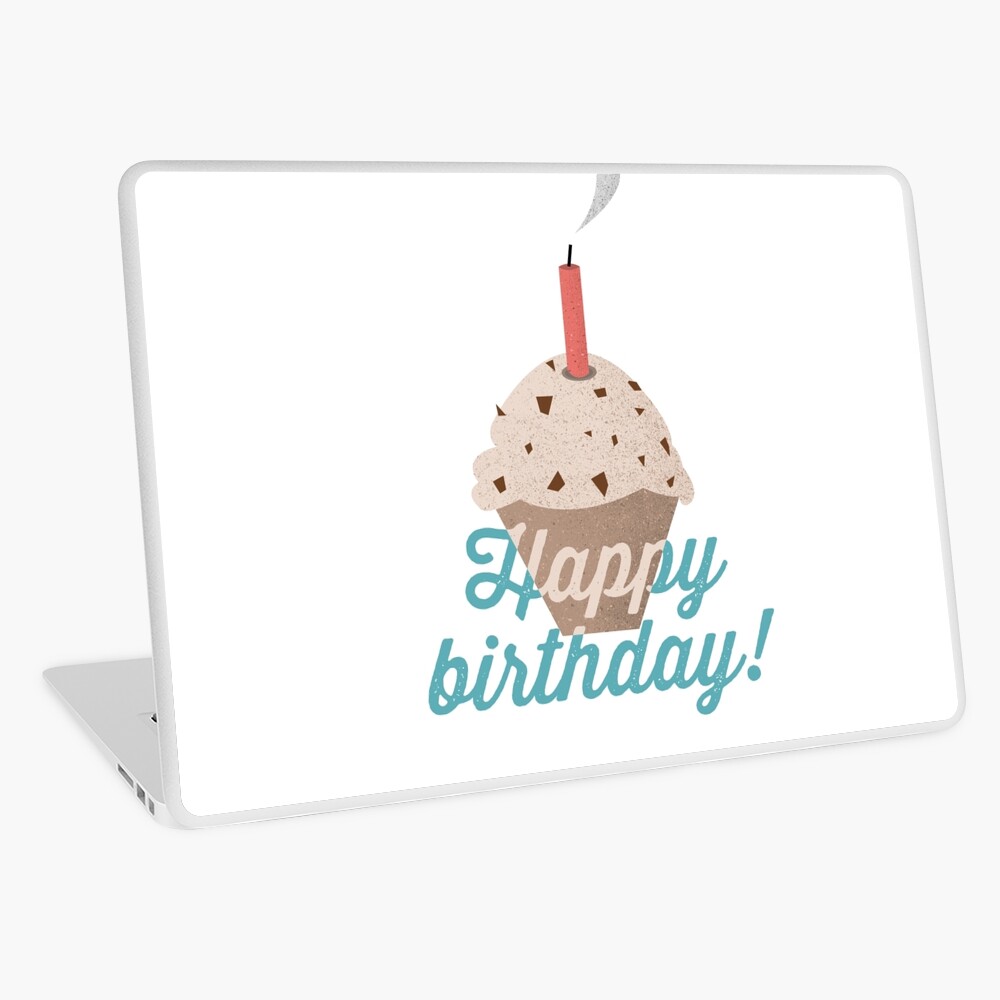Happy Birthday Muffin Laptop Skin