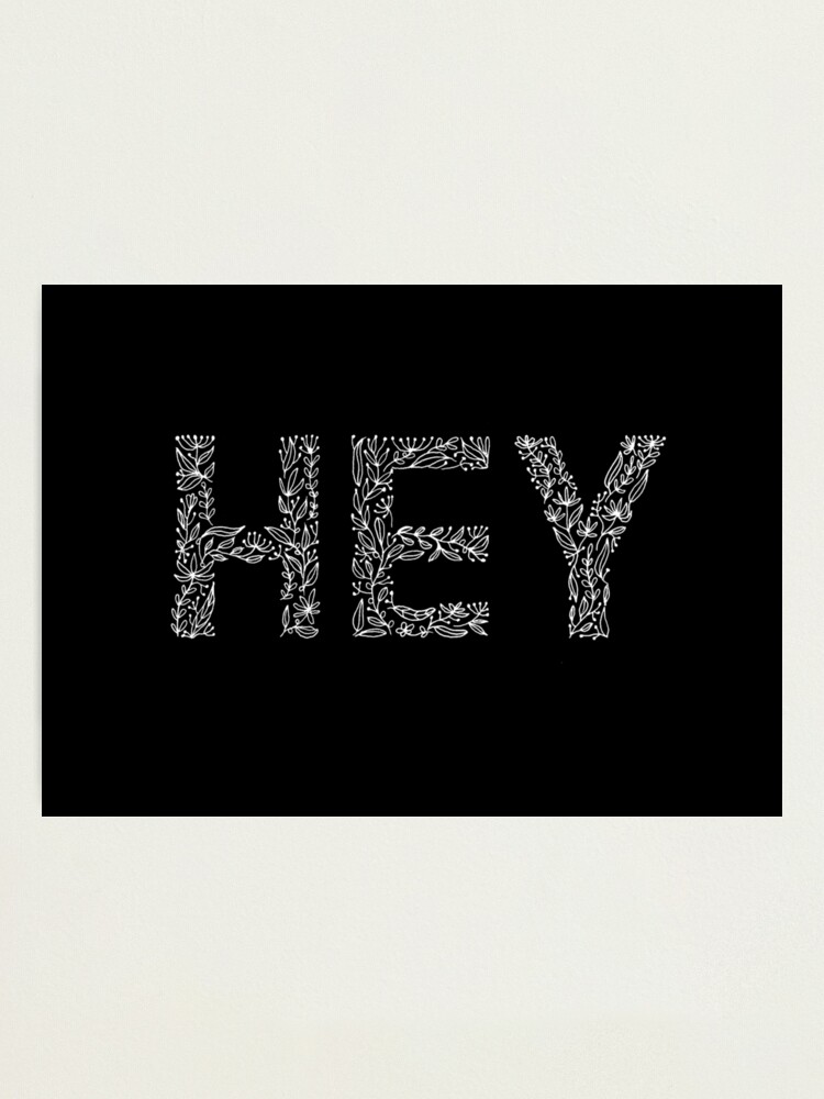 Alternate view of Black Floral Pattern - Hey Photographic Print