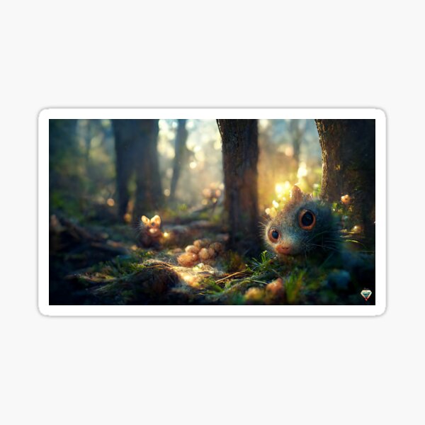 Little cute squirrel in the forest Sticker