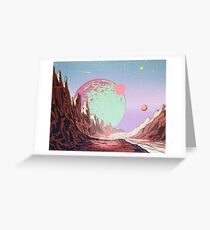 Green Moon Greeting Card
