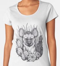 Hyänen und Trockenpflanzen Premium Rundhals-Shirt