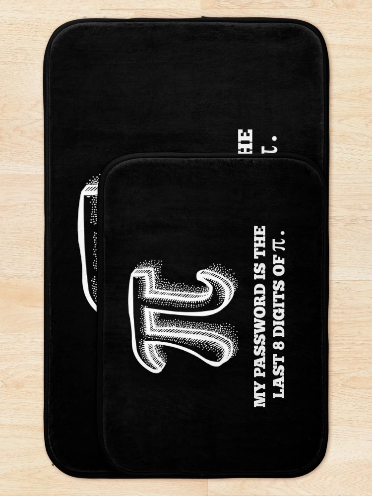 Thumbnail 5 of 6, Bath Mat, Math Computer Informatics Nerd Number Pi designed and sold by Rev-Style.