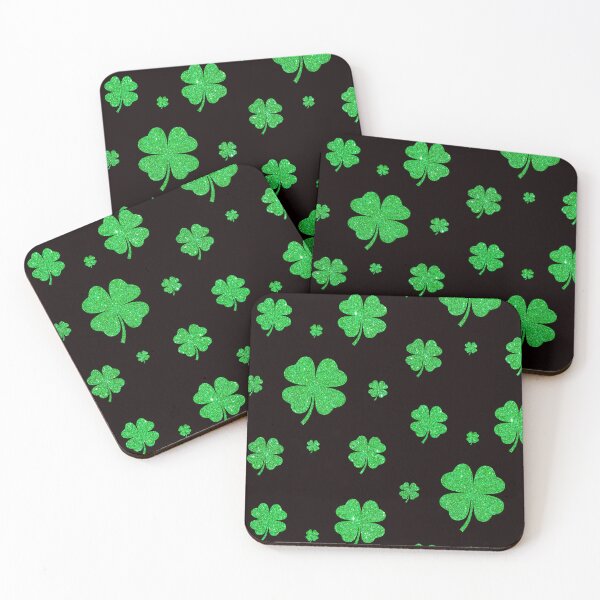 Item preview, St Patricks Day, 4 Leaf Bright Green Faux Glitter Clovers designed and sold by Felicity-K.
