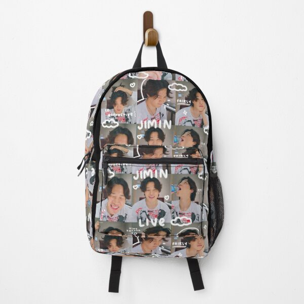 Pink BTS Jimin Allover Printed Backpack