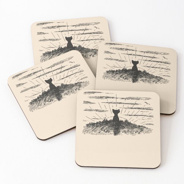 Item preview, Cat Watching Sunset - Vintage Cat Drawing For Cat Lover designed and sold by Myth-Creatures.