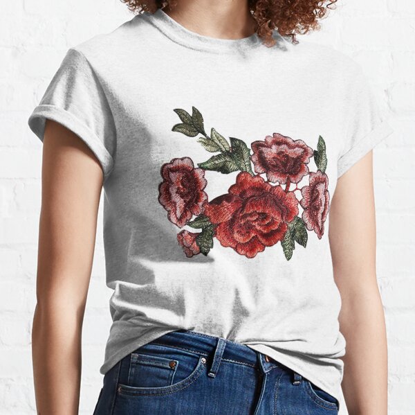 Rose Embroidery T-Shirts for Sale | Redbubble