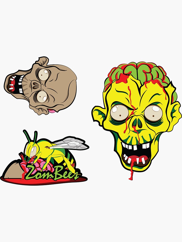 "Sticker Pack 1 Variety Zombies" Sticker for Sale by pattyobaggins