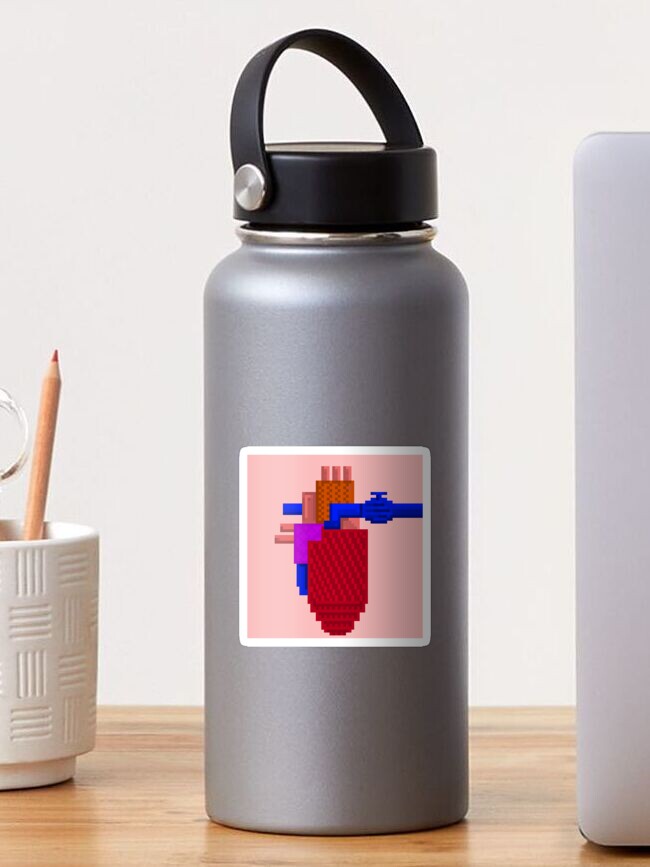 Thumbnail 1 of 3, Sticker, Pixel Heart Machine designed and sold by dr-zaius.
