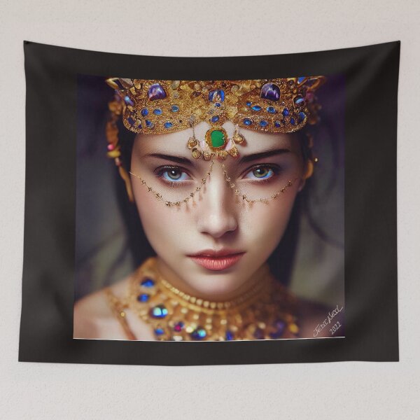 Item preview, Beautiful Exotic Woman Adorned in Gold and Gems designed and sold by JediNeil.