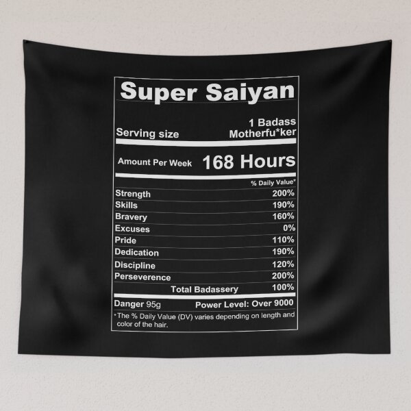 Item preview, Etiqueta nutricional de ingredientes Saiyan - Dragon Ball Motivational Essential designed and sold by blairpdsekl.