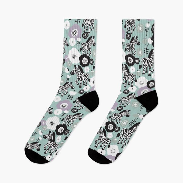 Item preview, Zebra Blossoms - Mint designed and sold by Rainbows Galore.