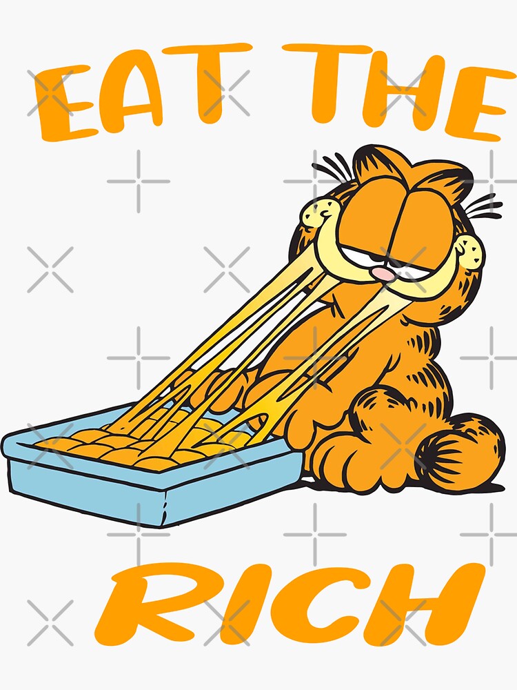 Eat The Rich Garfield Sticker For Sale By Figoshinn Redbubble