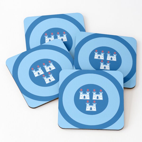 Item preview, Dublin 3 Castles blue retro mod roundel designed and sold by ModSupporters.