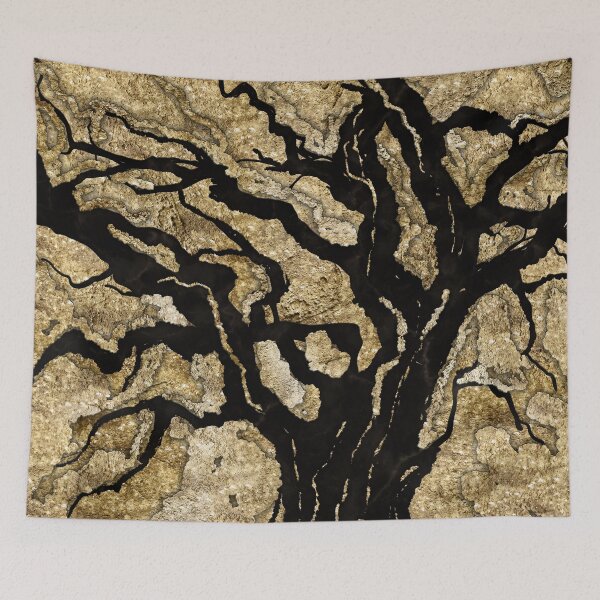 Item preview, Black and Gold texture mixed media abstract designed and sold by k9printart.
