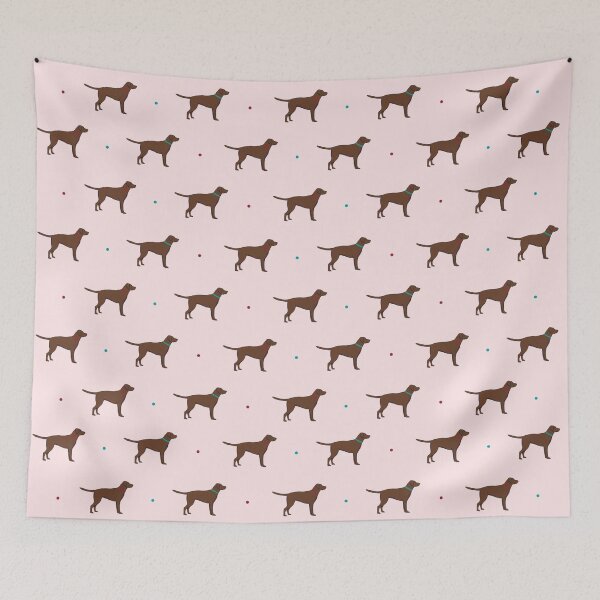Item preview, Chocolate Labrador Pattern - pink designed and sold by Kittys-Art.