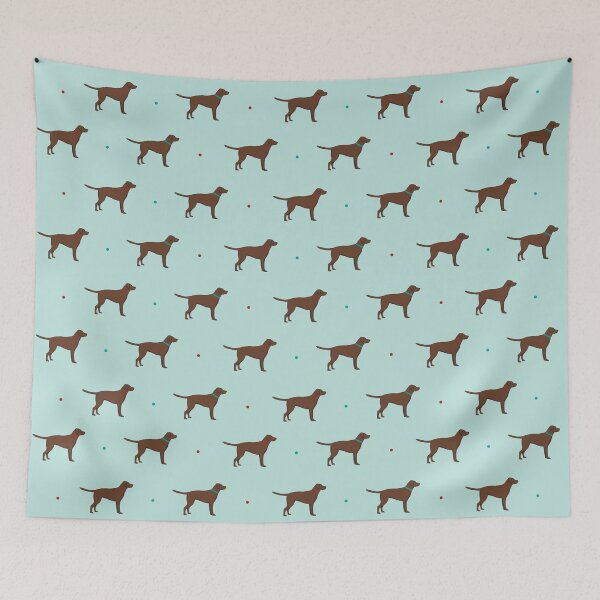Item preview, Chocolate Labrador Pattern - Blue designed and sold by Kittys-Art.