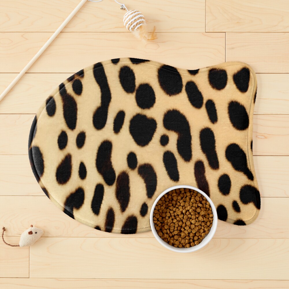 Cheetah pet food mat by Uniklook, Waterproof, Large Size