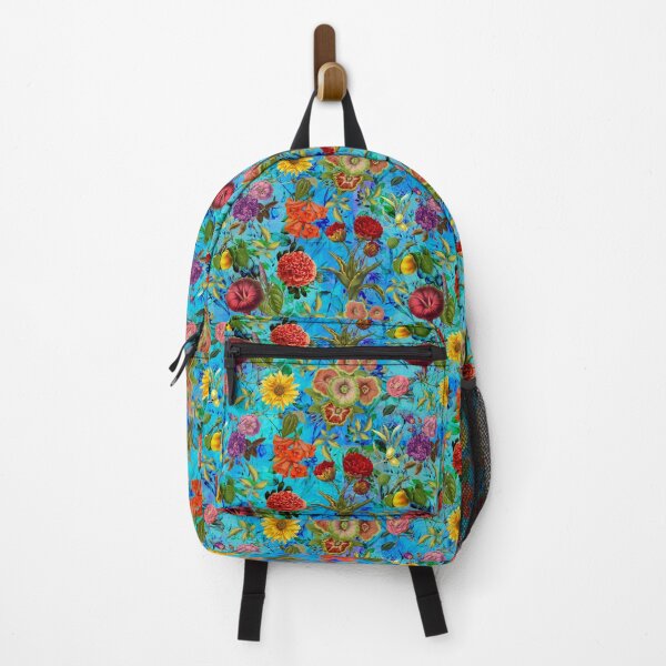 Item preview, Vintage flowers and roses exotic summer garden, botanical pattern, floral illustration, blue turquoise vintage floral designed and sold by ZeinabTaha.