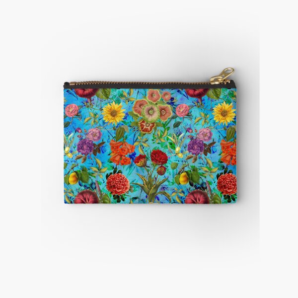 Item preview, Vintage flowers and roses exotic summer garden, botanical pattern, floral illustration, blue turquoise vintage floral designed and sold by ZeinabTaha.