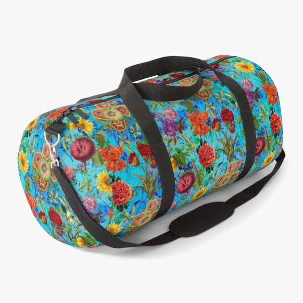 Item preview, Vintage flowers and roses exotic summer garden, botanical pattern, floral illustration, blue turquoise vintage floral designed and sold by ZeinabTaha.