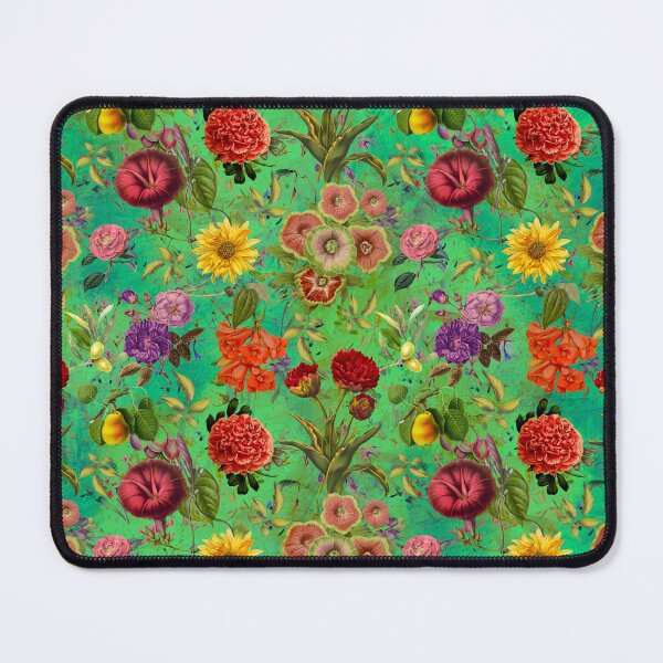 Item preview, Vintage flowers and roses exotic summer garden, botanical pattern, floral illustration, green vintage floral designed and sold by ZeinabTaha.