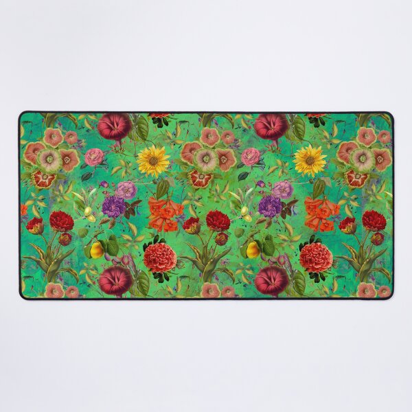 Item preview, Vintage flowers and roses exotic summer garden, botanical pattern, floral illustration, green vintage floral designed and sold by ZeinabTaha.