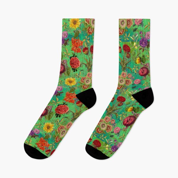 Item preview, Vintage flowers and roses exotic summer garden, botanical pattern, floral illustration, green vintage floral designed and sold by ZeinabTaha.