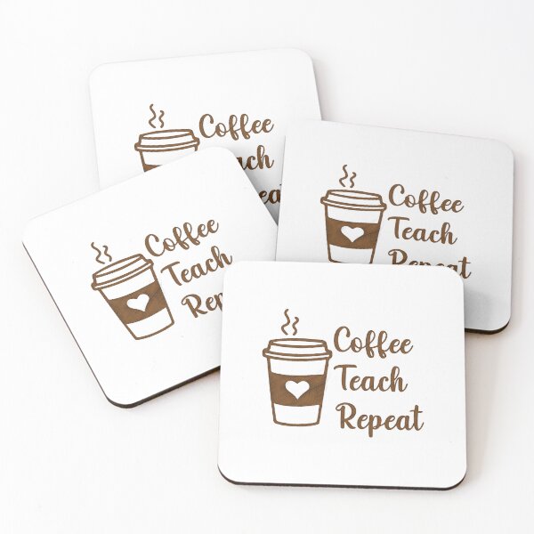 Item preview, Coffee, Teach, Repeat Shirt - Gift for Teachers - Funny Tees, Cute Coffee Lover Teacher Quote T-Shirt designed and sold by RedArtsDesign.