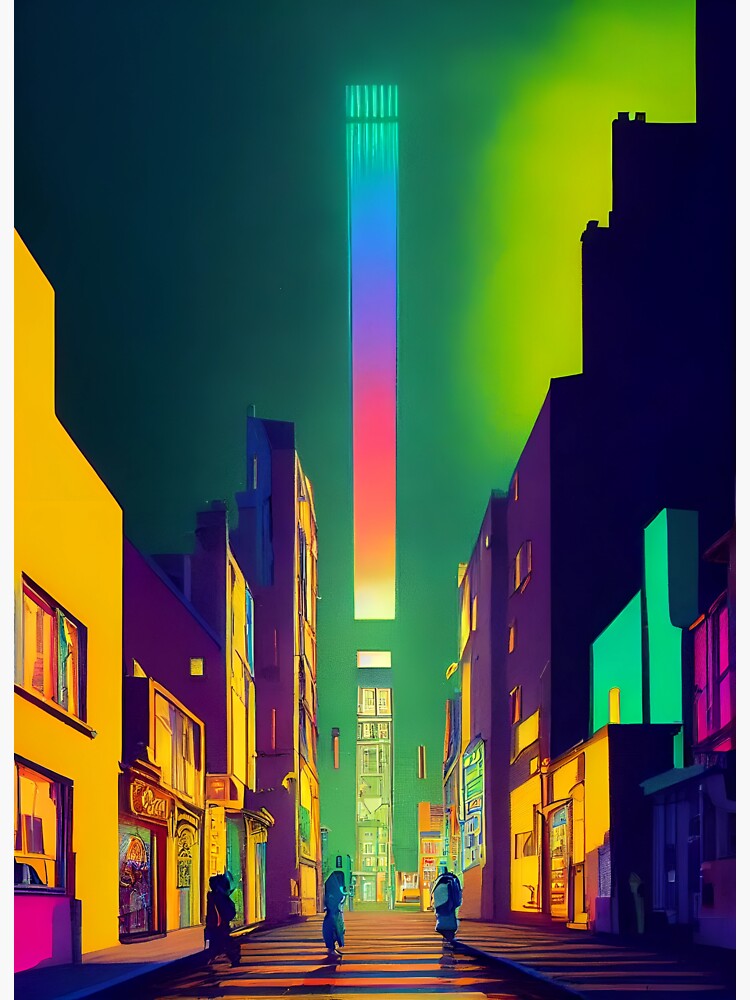 "Dublin, Ireland, cyberpunk ANIME STYLE" Sticker for Sale by