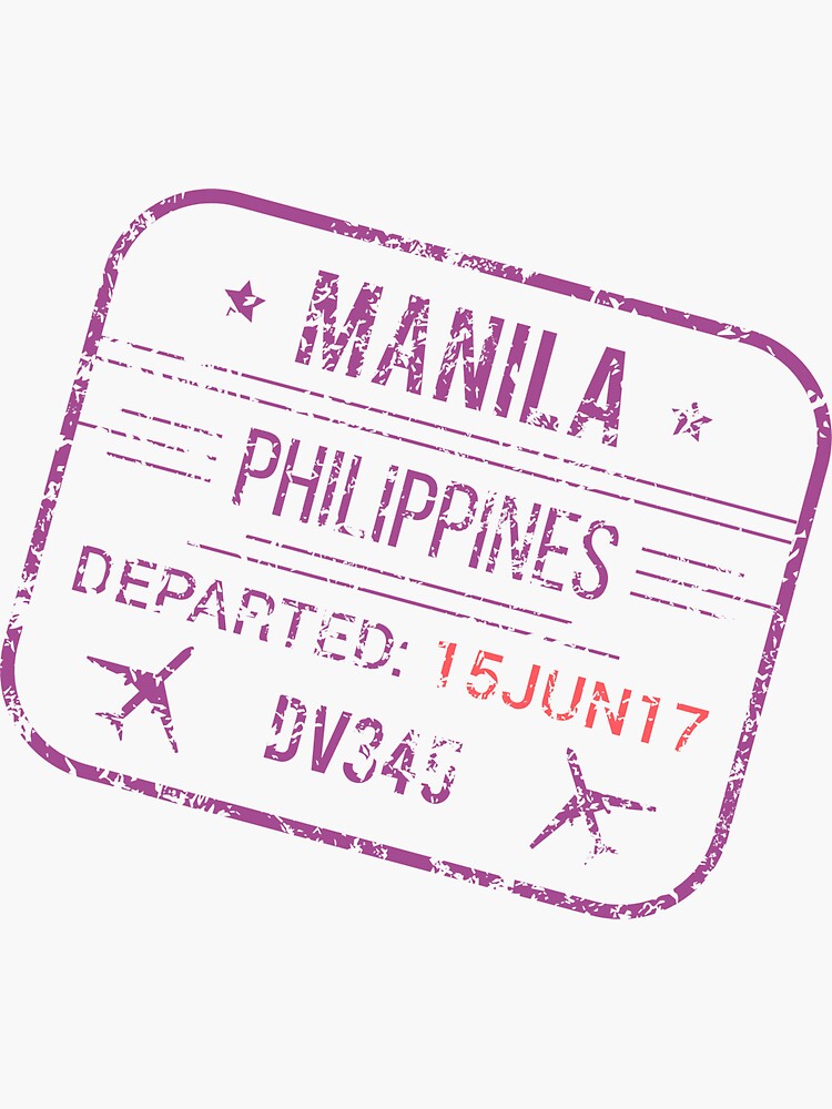 "Philippines, Manila Passport Stamp" Sticker for Sale by Sejmen