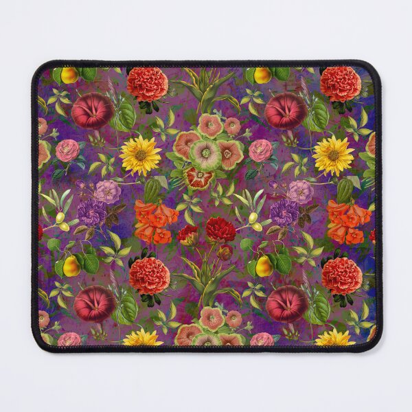 Item preview, Vintage flowers and roses exotic summer garden, botanical pattern, floral illustration, purple blue vintage floral designed and sold by ZeinabTaha.