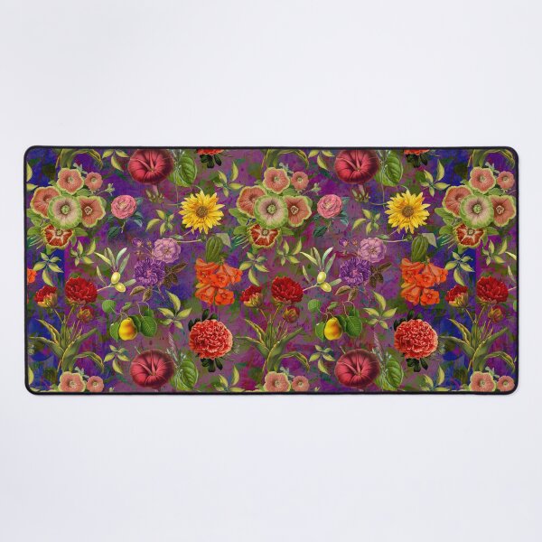 Item preview, Vintage flowers and roses exotic summer garden, botanical pattern, floral illustration, purple blue vintage floral designed and sold by ZeinabTaha.