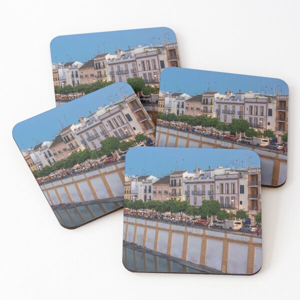 Item preview, Colorful Spanish houses along the riverside in Seville, Spain designed and sold by WorldScenery.