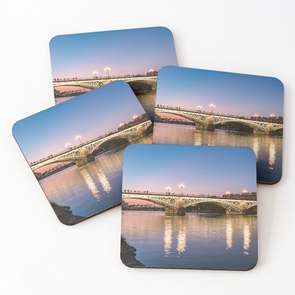 Item preview, Triana Bridge River View in Seville during the early evening sunset designed and sold by WorldScenery.