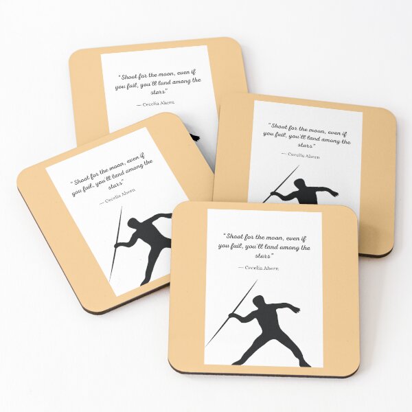 Item preview, "Shoot for the moon, even if you fail, you'll land among the stars" caption on products. designed and sold by ACEGDesign.