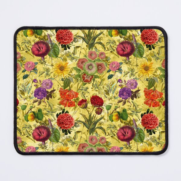 Item preview, Vintage flowers and roses exotic summer garden, botanical pattern, floral illustration, yellow vintage floral designed and sold by ZeinabTaha.