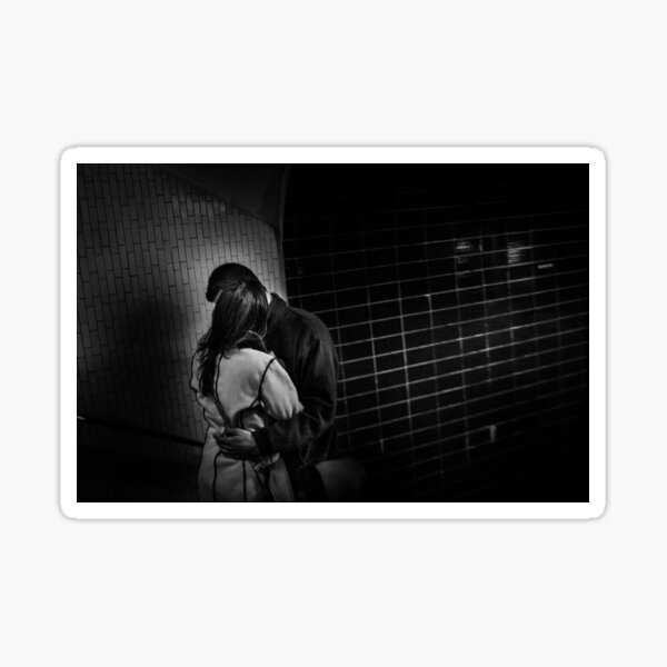 Couple Paris Metro, photograph by Robert Nobs Norbury Sticker